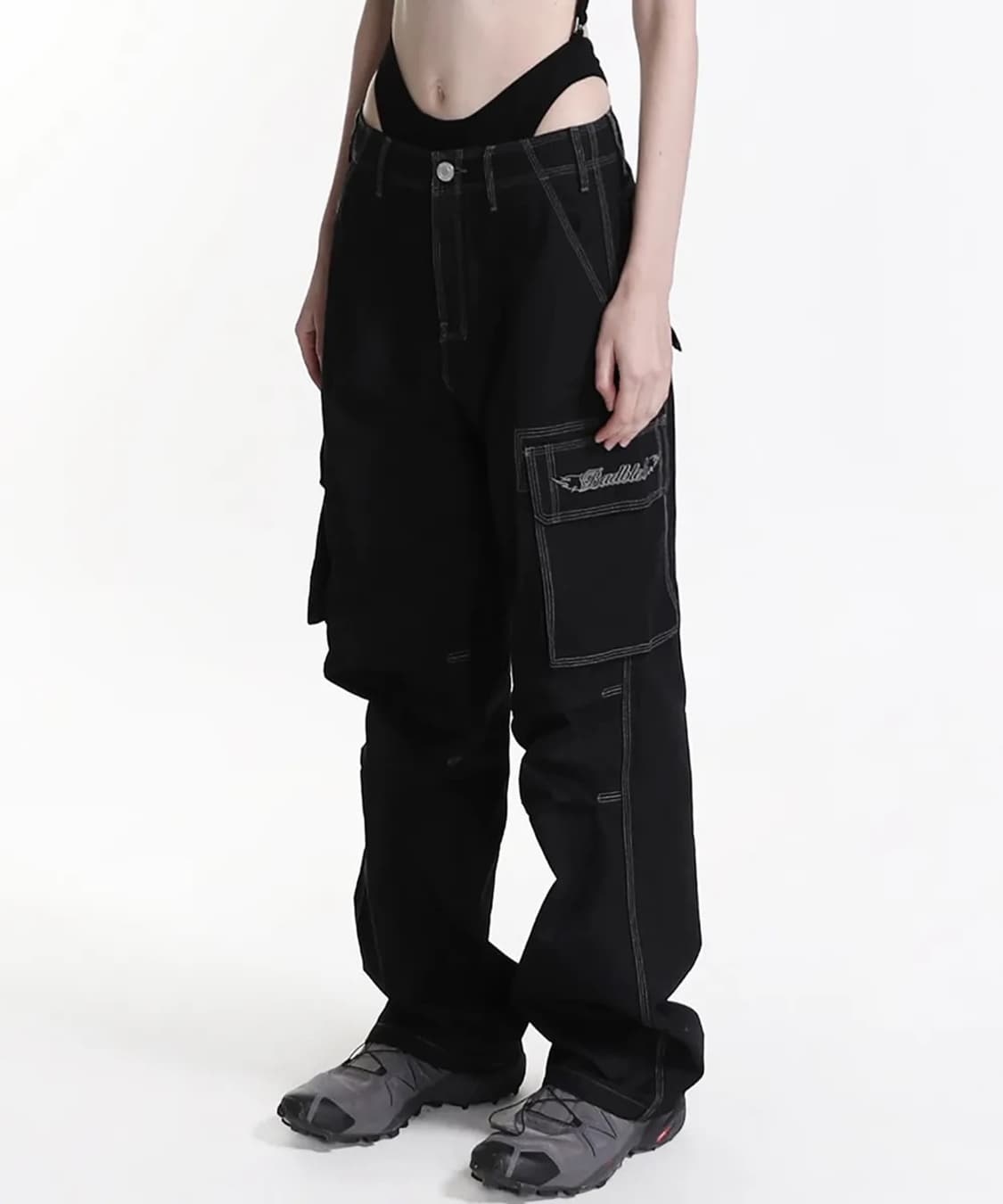 배드블러드 WKSP 2WAY 스트링 카고팬츠 바지 블랙 S 상품이미지5
