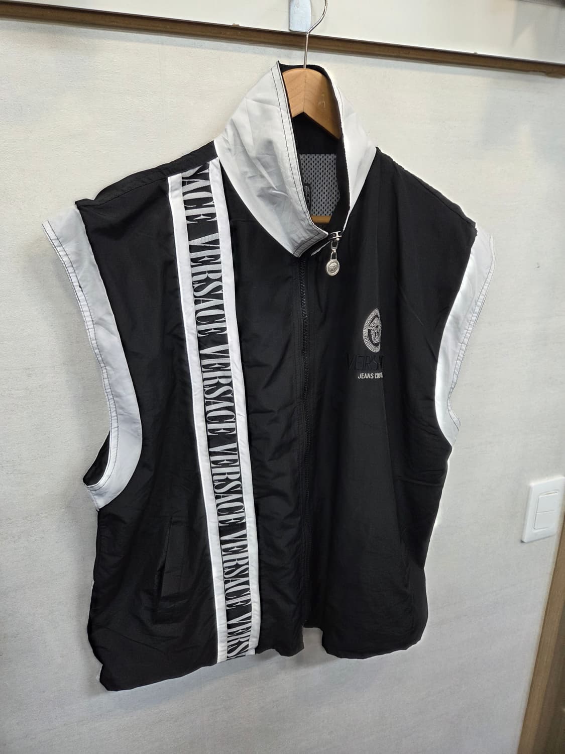 베르사체 빈티지 올드스쿨 방풍 베스트 집업조끼 L xl 상품이미지7