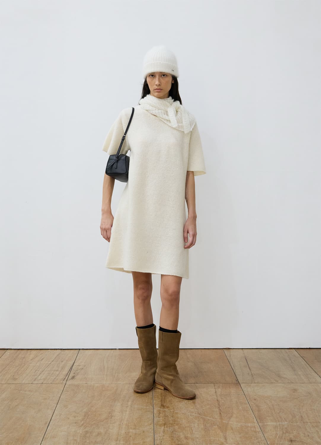 Wool Knit Mini Dress - Ivory 상품이미지1