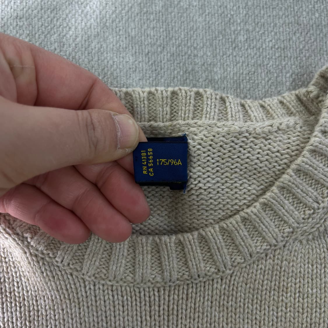 100 폴로랄프로렌 코튼 베이지 니트 상품이미지4