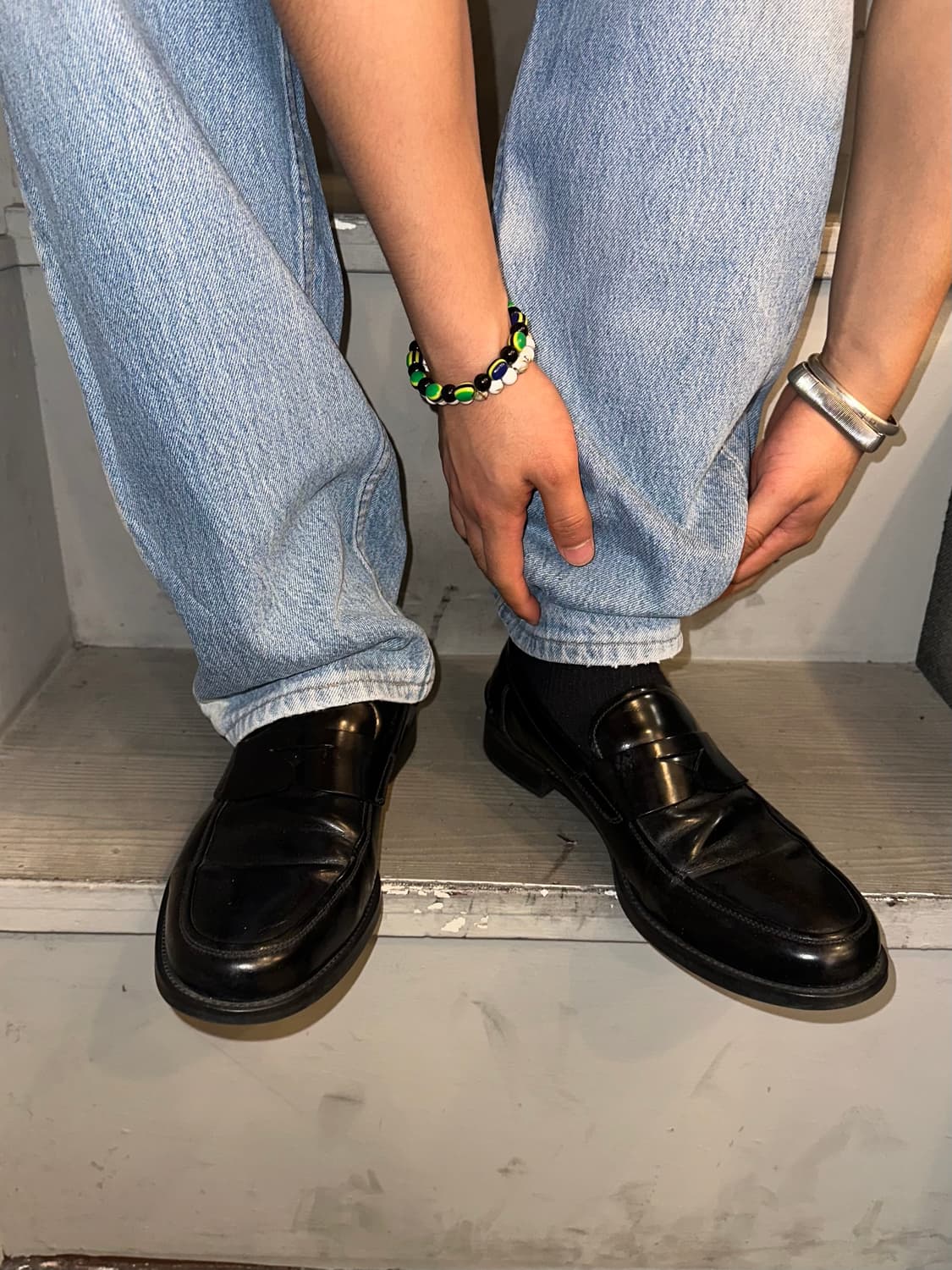 Prada leather aged penny loafers  상품이미지3