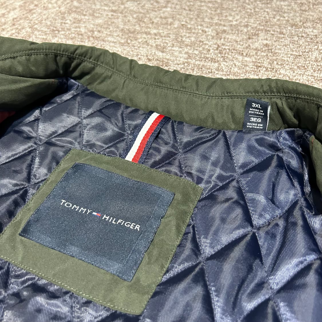 XXXL) 타미힐피거 올리브 안감퀄팅 자켓 빅사이즈 상품이미지7