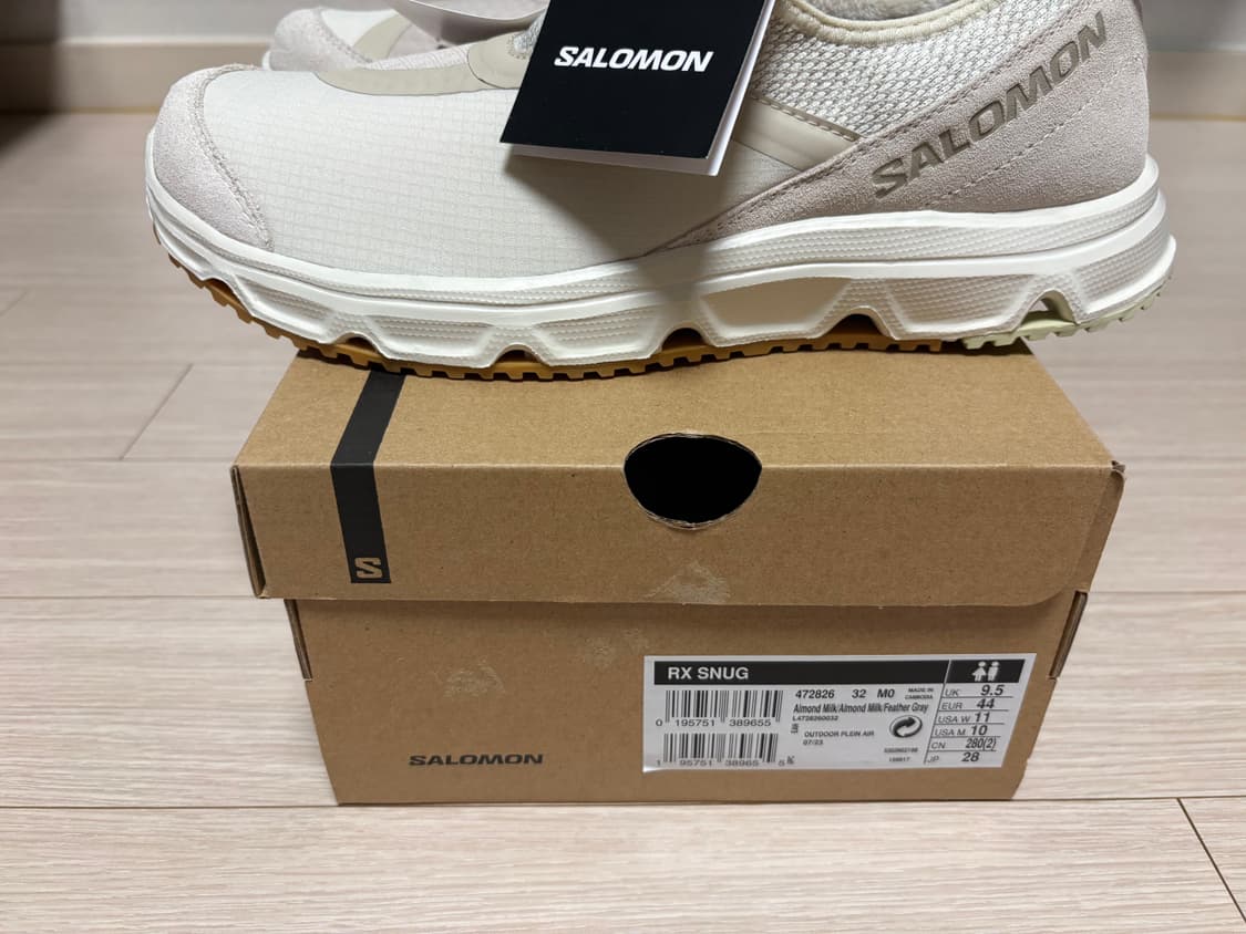 (새제품)살로몬 RX 스너그 알몬드 밀크 페더 그레이 280mm 판매 상품이미지1
