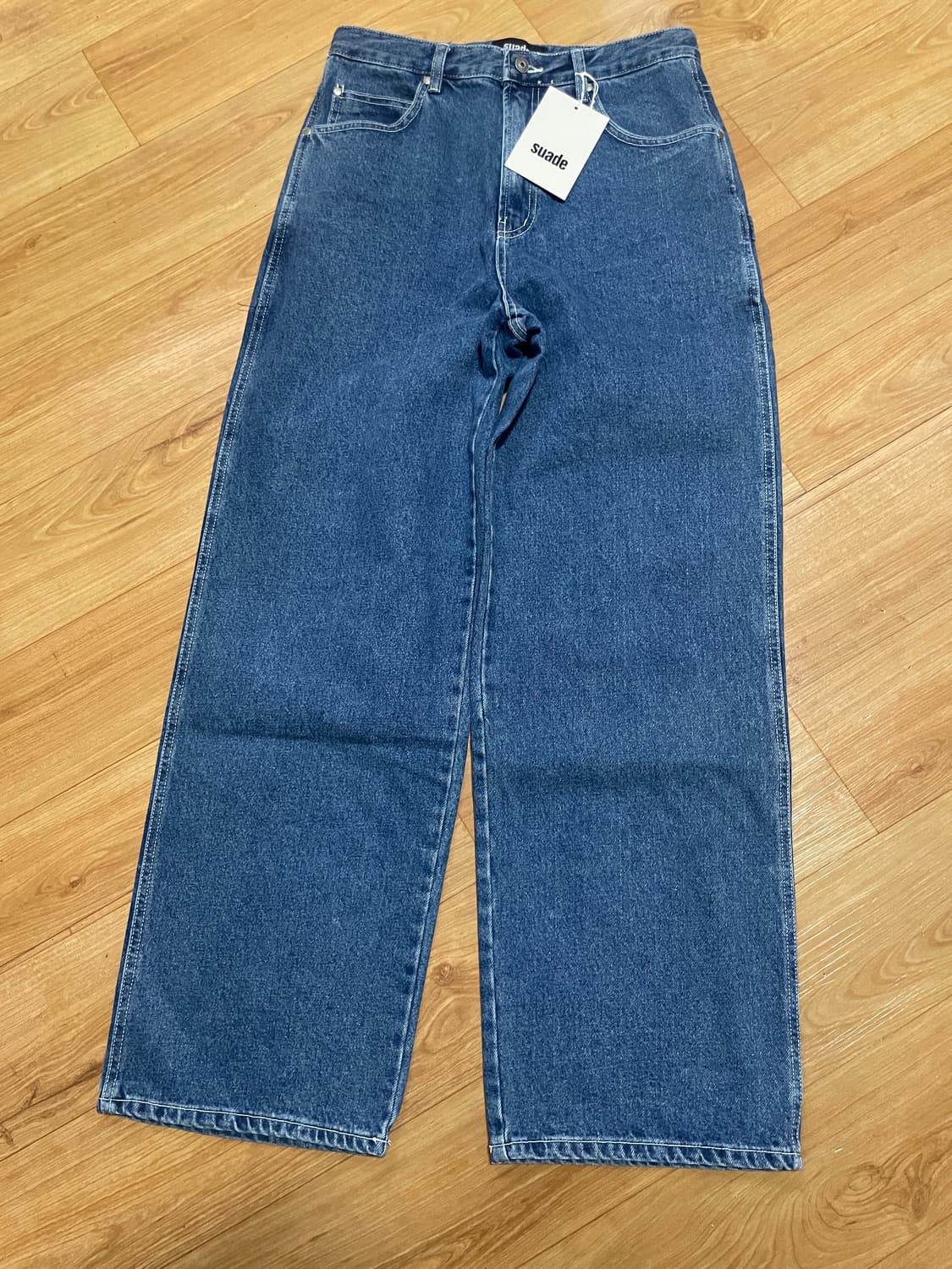 스웨이드 배기 데님 블루 M 상품이미지3