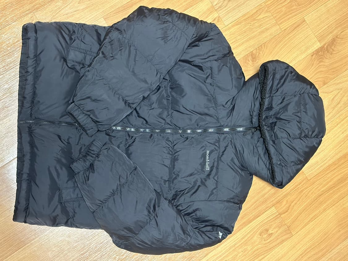 몽벨 리버시블 패딩 후드 블랙 M 상품이미지1