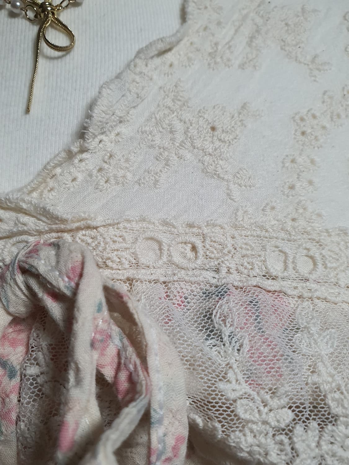 [모리걸] 플라워 레이스 셔츠 상품이미지2