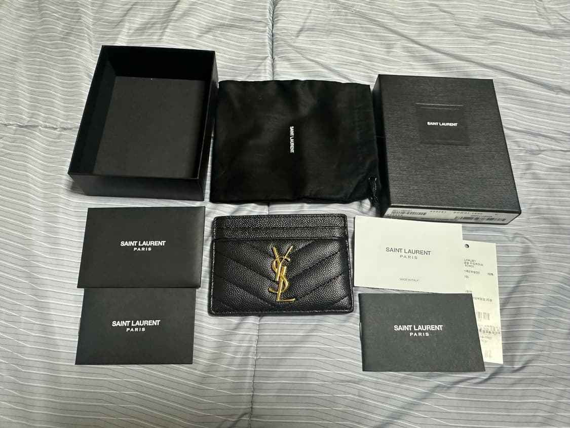 생로랑 마틀라세 금장 카드지갑 상품이미지1