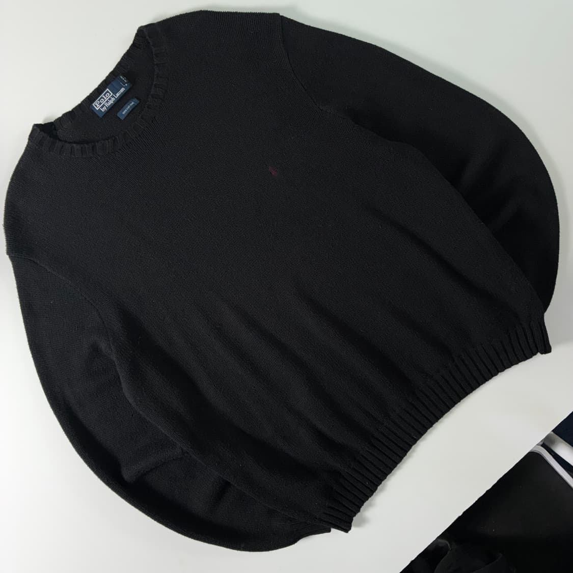 Polo  폴로 랄프로렌 90,s 자수 블랙 라운드 니트  상품이미지2