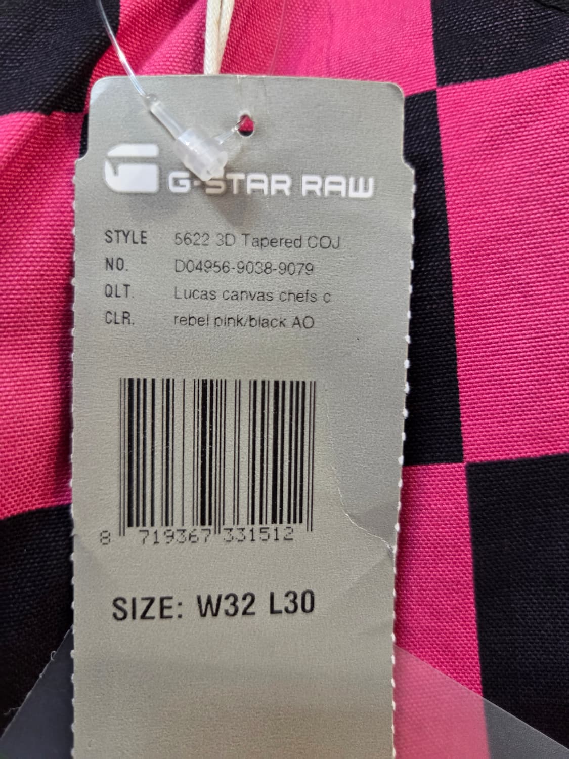 G-Star RAW 핑크 블랙 체크 카고바지(W32/L30)남여공용 상품이미지6