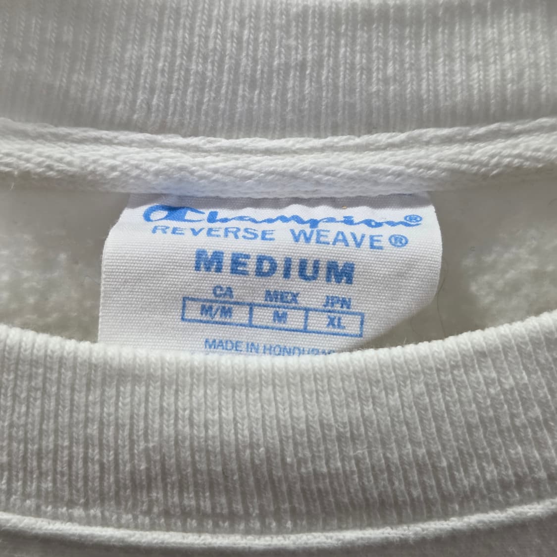 챔피온 블루택 리버스위브 기모 맨투맨 화이트 M 상품이미지3