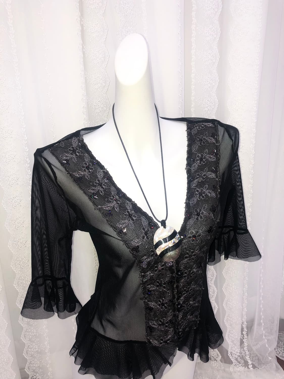 nacre & black necklace 상품이미지2