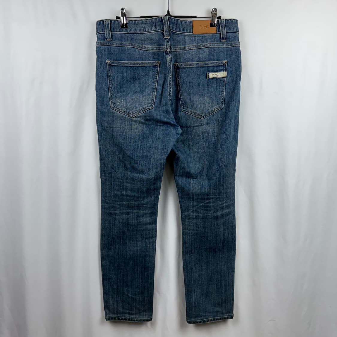 (32) 플랙 슬림핏 연청 데님 팬츠 상품이미지4