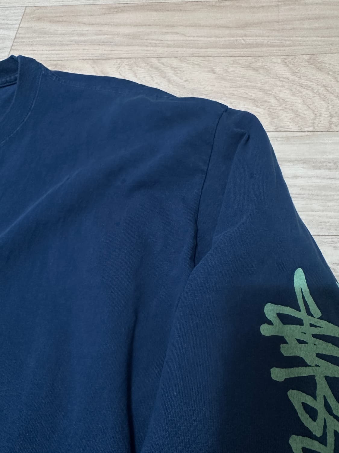 [XL] 스투시 슈페리어 퀄리티 피그먼트 다이드 롱슬리브 티셔츠 네이비 상품이미지7