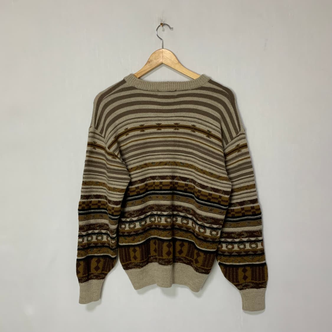 jpn 일본 빈티지 패턴 브라운 니트 스웨터 상품이미지3