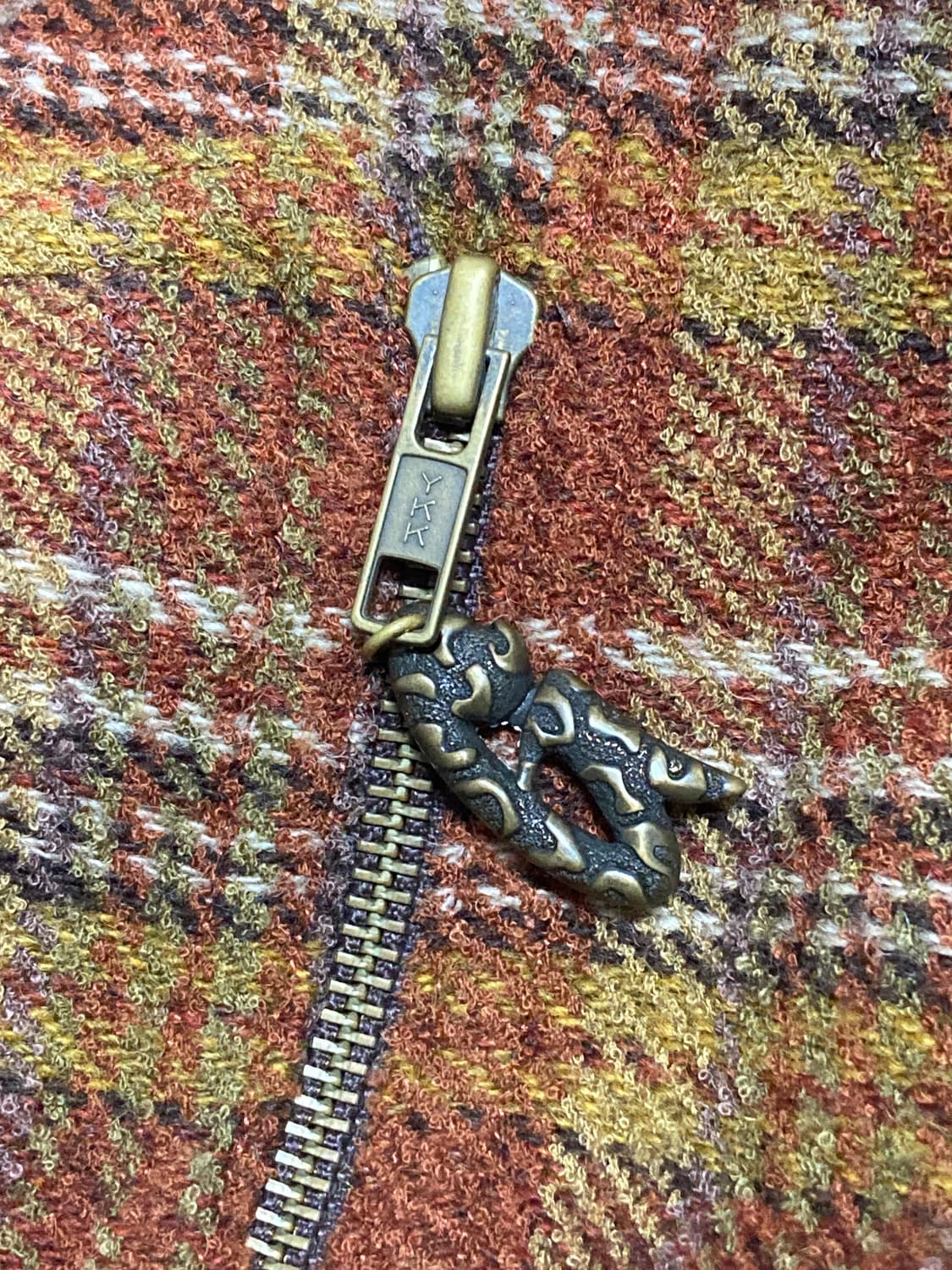 일본빈티지 울 체크 크롭 봄버 자켓 (비대칭 지퍼) 상품이미지5