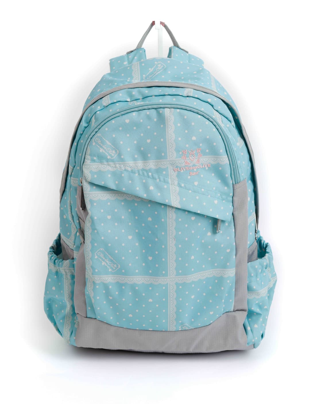 [OLIVE des OLIVE] 민트 레이스 도트 패턴 백팩 상품이미지1