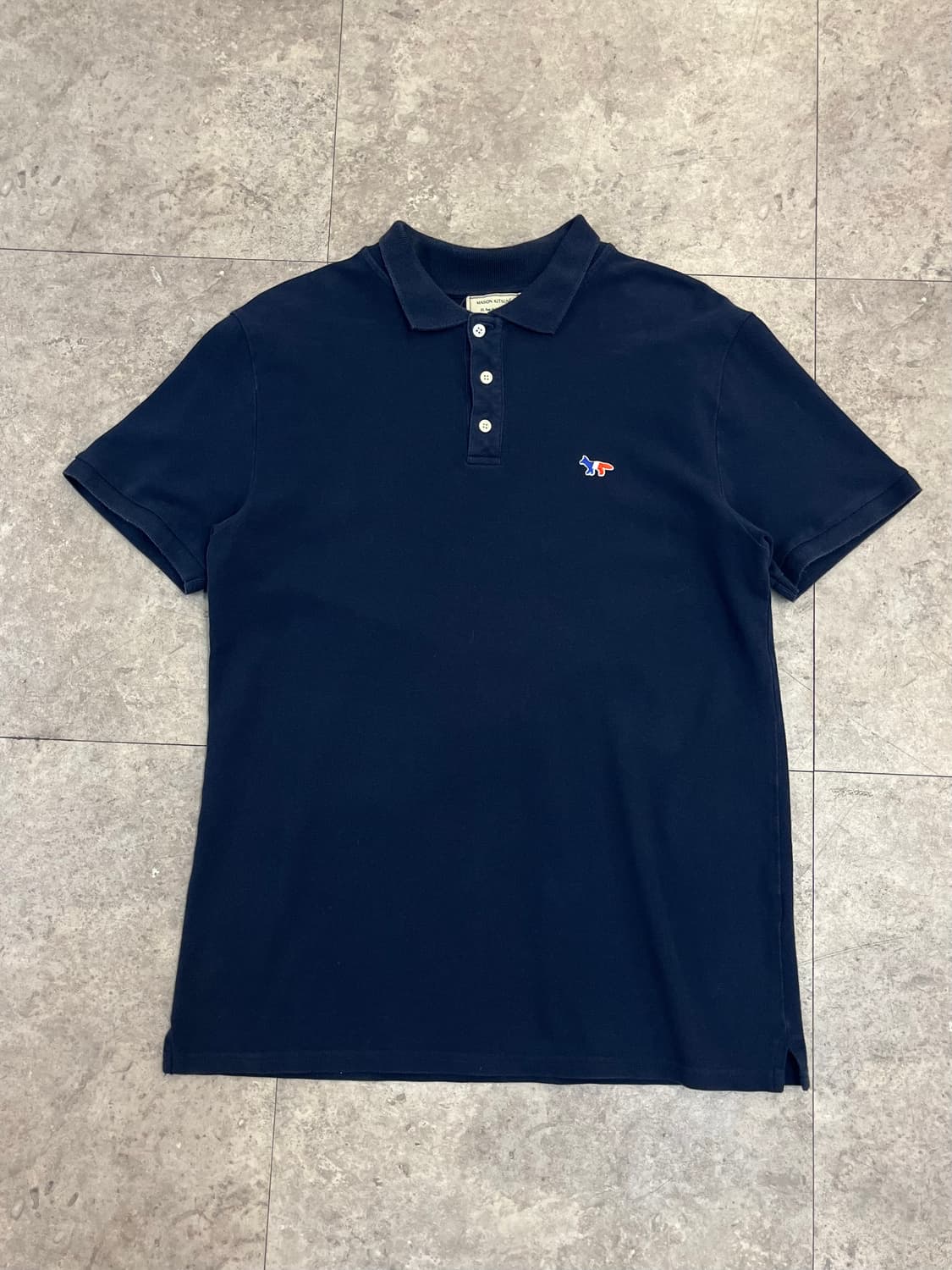 메종키츠네 반팔 카라티 네이비 L #csz3728 상품이미지4
