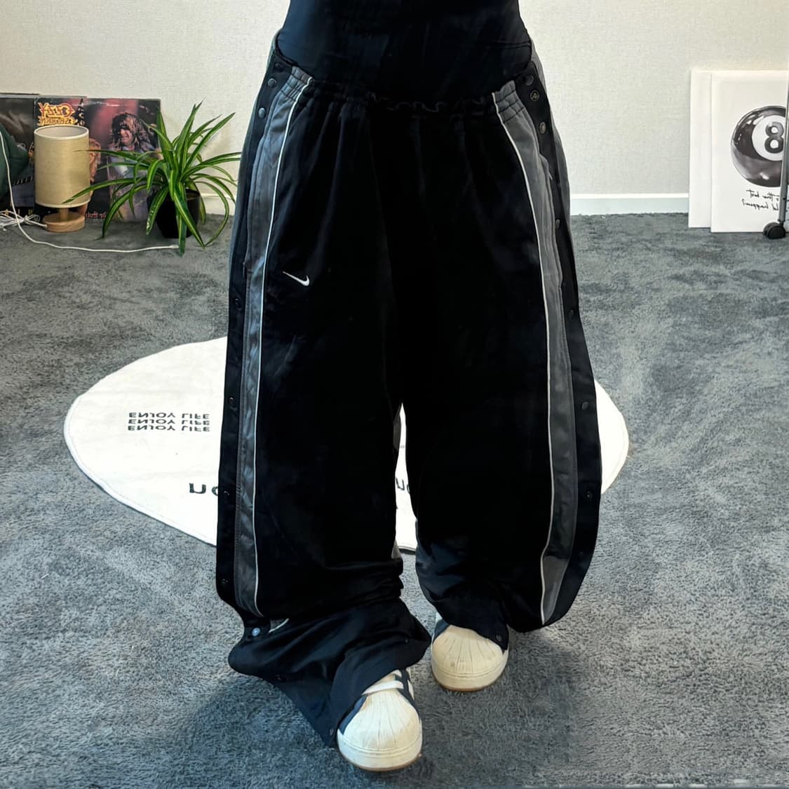 90s 올드스쿨 ADIDAS 배색 저지 트랙팬츠 상품이미지1