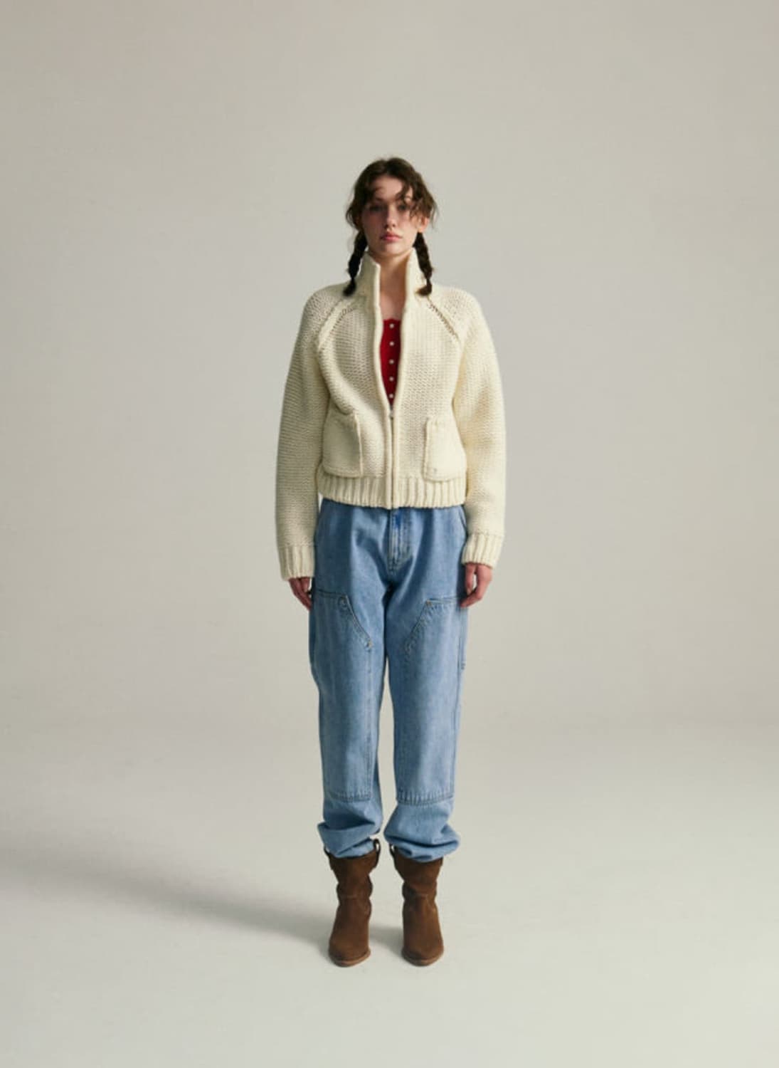 더바넷 솝 니트 집업 상품이미지2