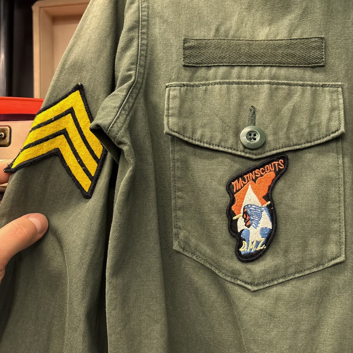 90s 아비렉스 OG-108 DMZ 패치워크 코튼 필드셔츠 N1147 상품이미지5