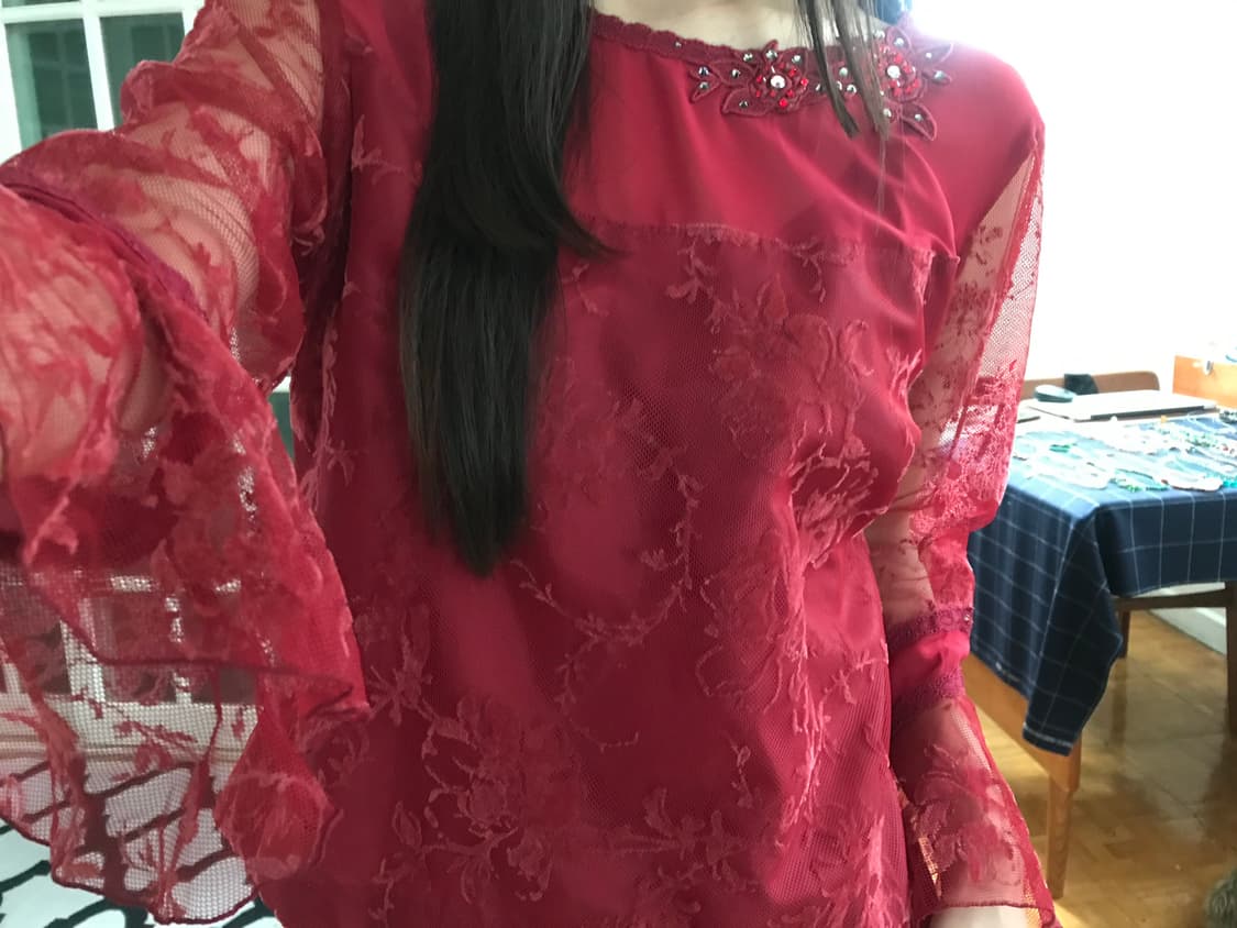 vintage pattern blouse 상품이미지1
