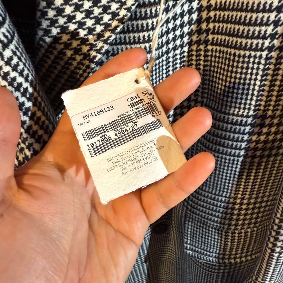새상품) 브루넬로 쿠치넬리 2024 f/w 더블 브레스트 글렌 체크 코트 상품이미지4