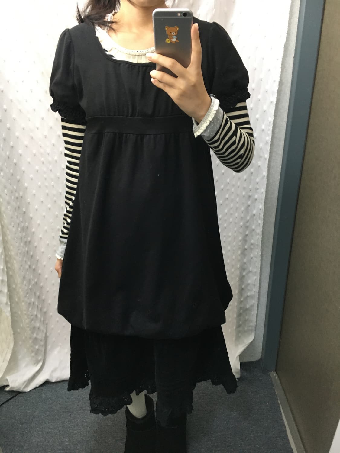 이스트보이 블랙 퍼프 반소매 원피스 상품이미지1