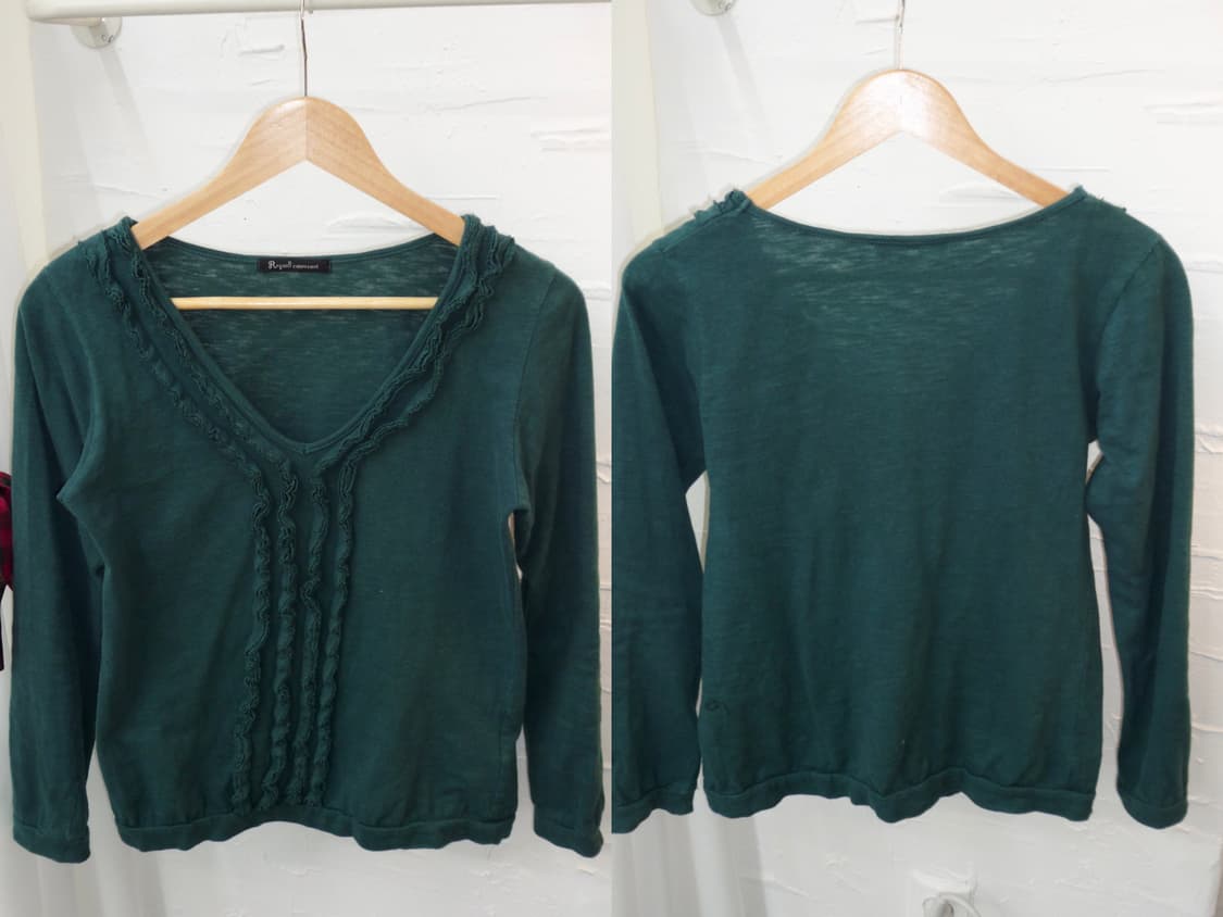 Forest ruffle v-neck tee 상품이미지3