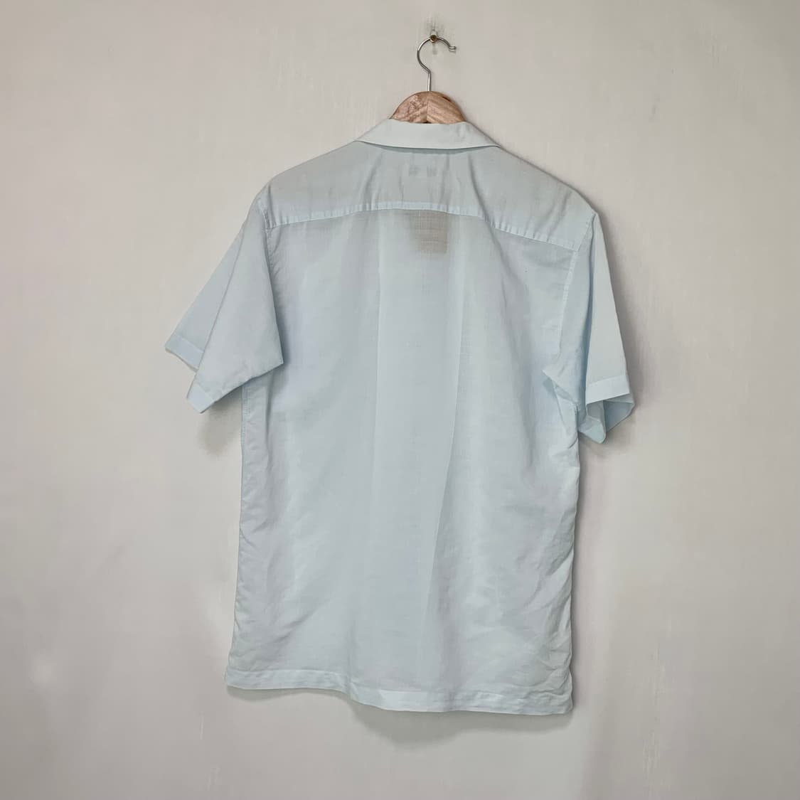 입생로랑 생로랑 빈티지 반팔 린넨 여름 셔츠 스카이블루 남성 100 상품이미지5