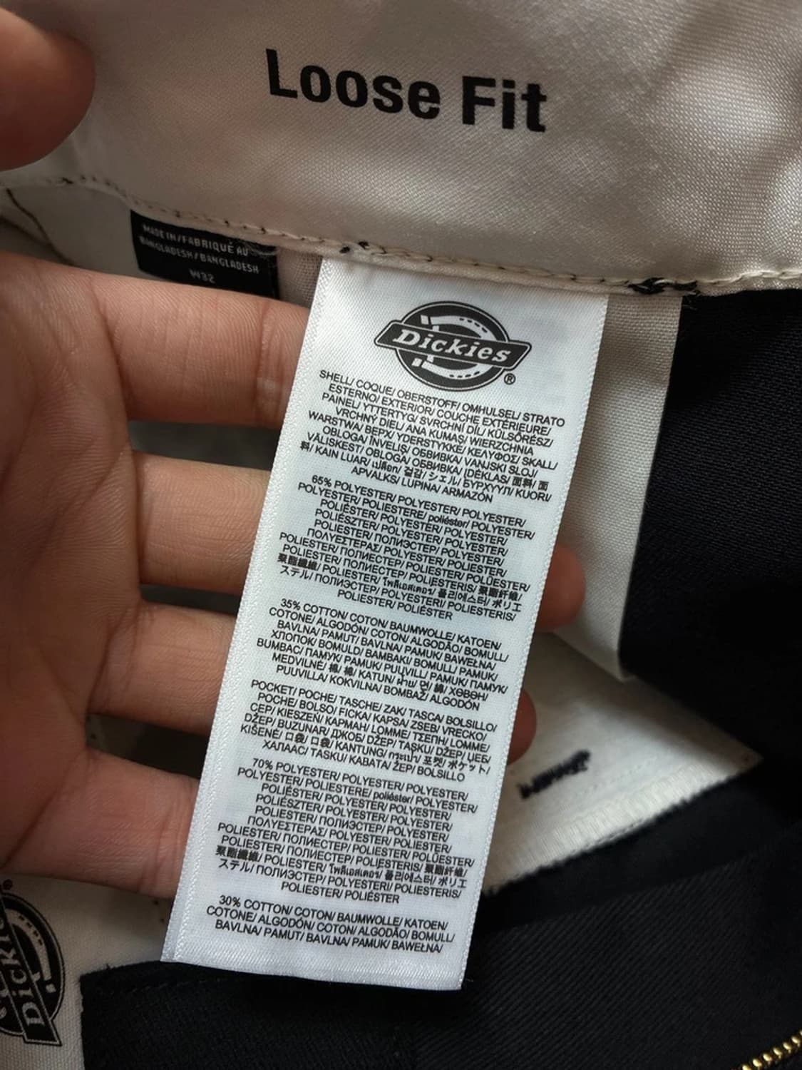 디키즈 루즈핏 13인치 플랫 프런트 워크 블랙 반바지 PN9110 상품이미지10