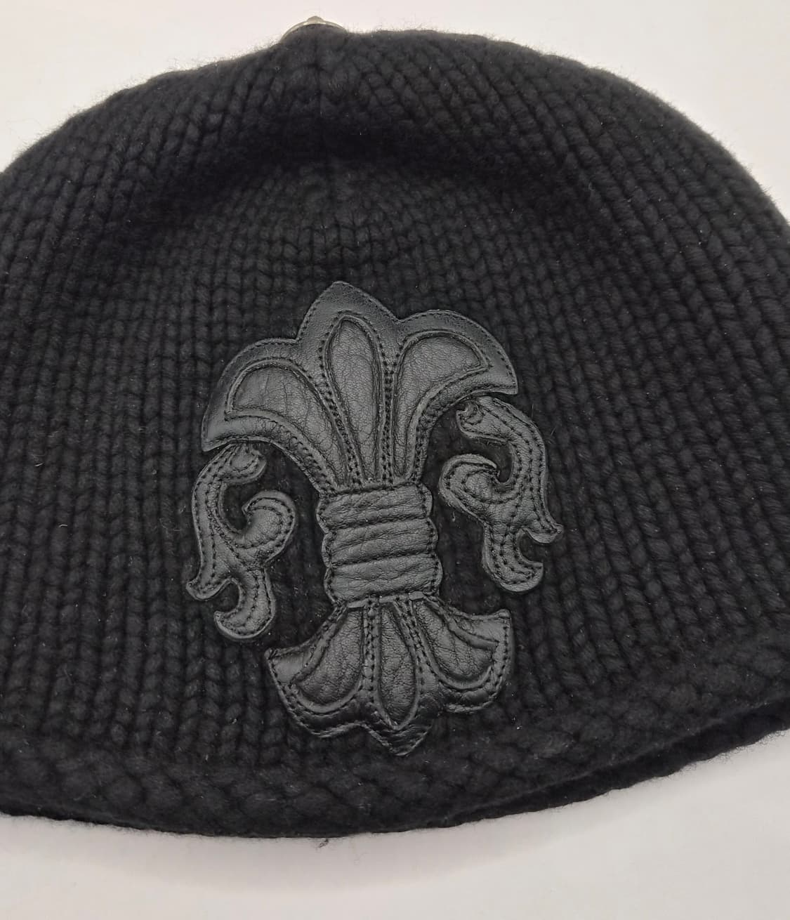 크롬하츠 정품 BS 플레르 레더 패치 캐시미어 비니 구형 상품이미지3