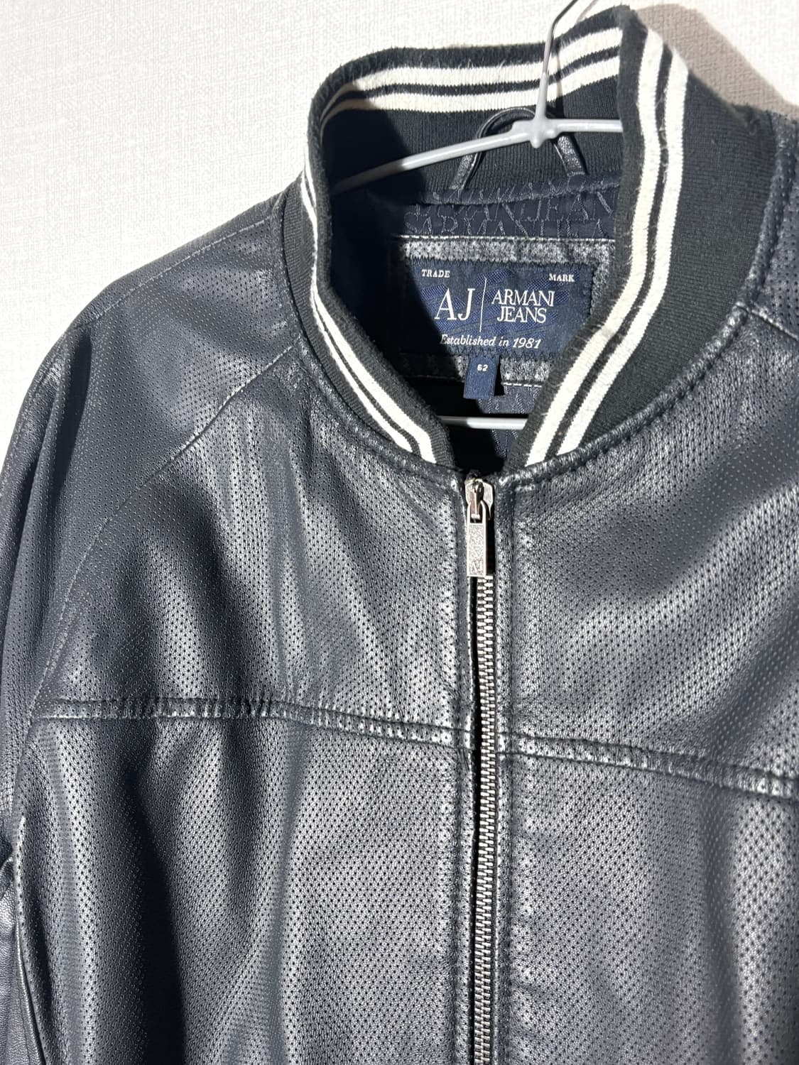 [52] 아르마니 진스 램 레더 블루종 상품이미지3