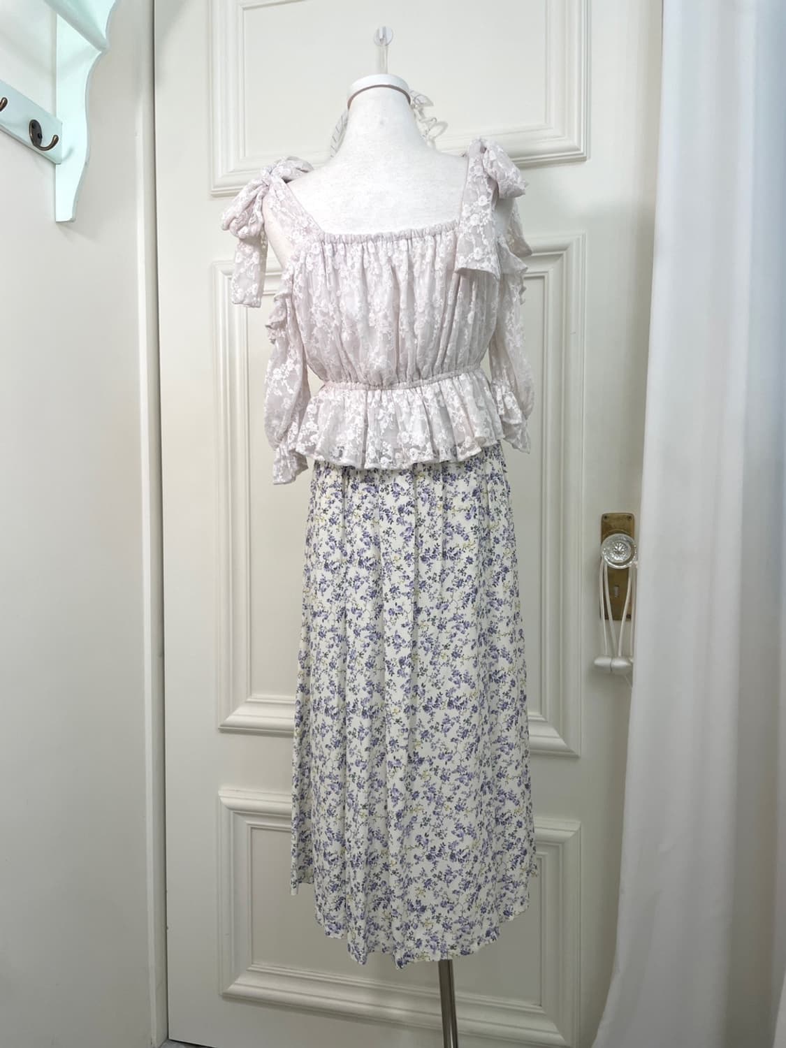 ivory lavender flower pattern banding sk 상품이미지8