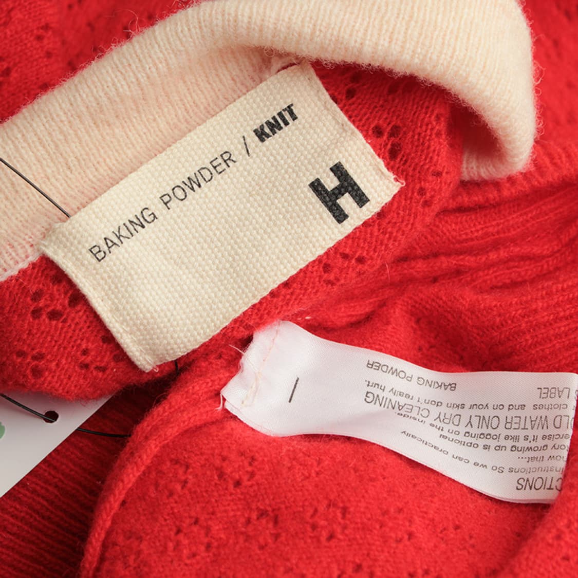 베이킹파우더 레드 투톤 니트 상의 44 상품이미지3