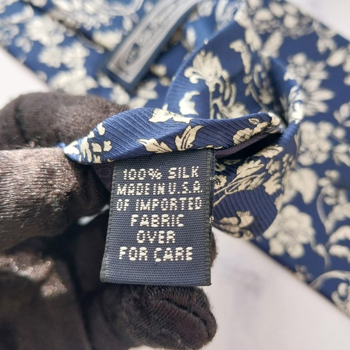 갭 실크 네이비 플라워 패턴 넥타이 10cm A+등급 K2354 상품이미지10