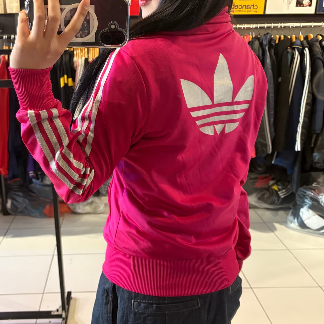 아디다스 파이어버드 핑크/은색 트랙탑 져지 상품이미지1