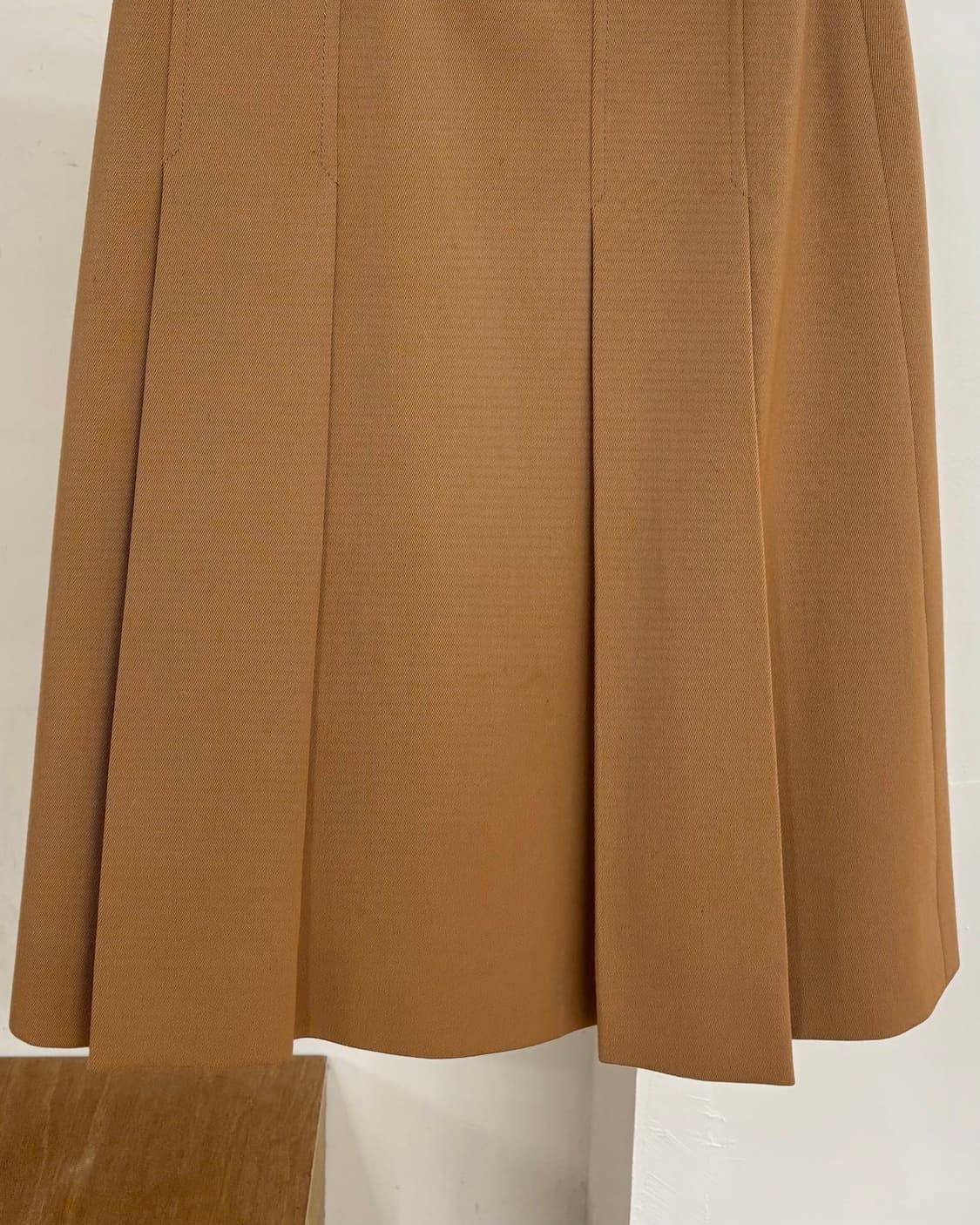 셀린느 브라운 핀턱 미디 스커트 상품이미지3