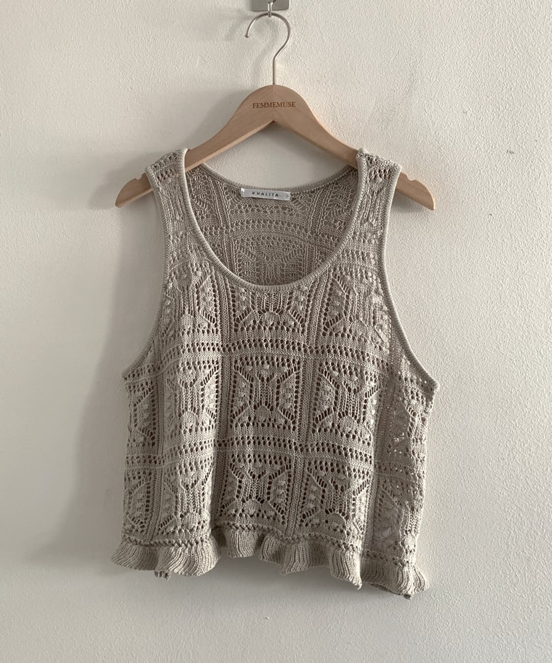 Mori Punching Frill Knit Top 상품이미지1