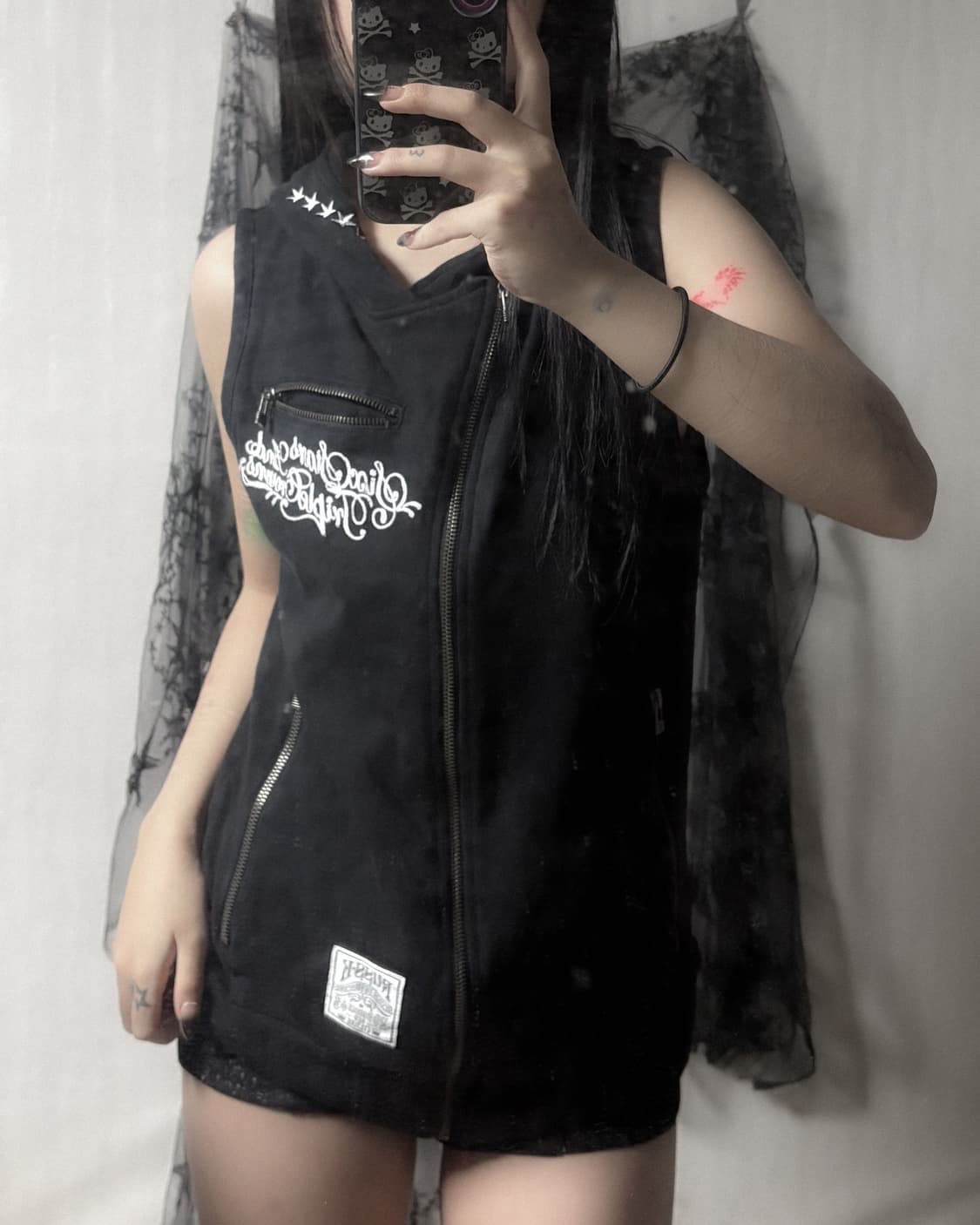 펑크 y2k 후드 베스트 상품이미지1