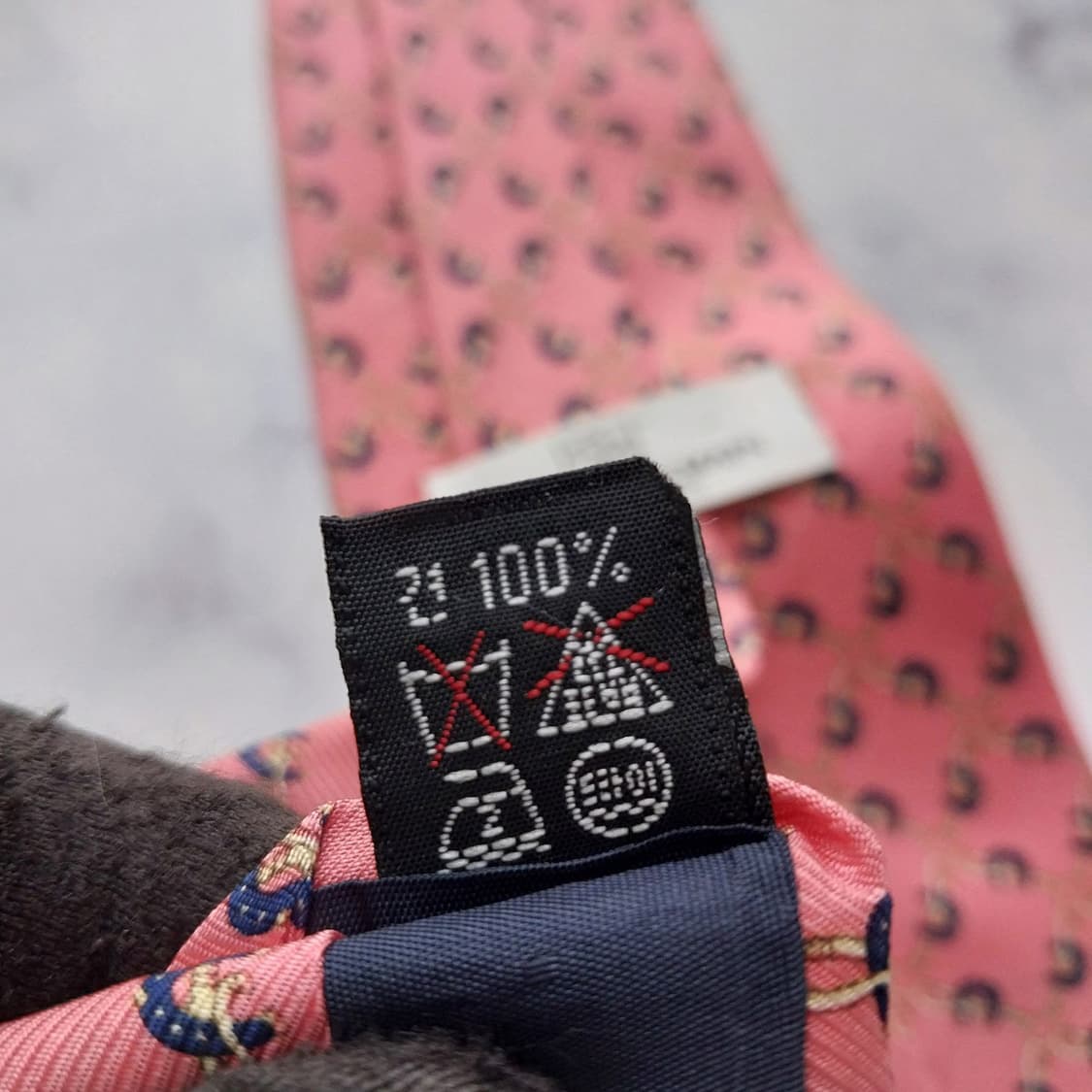 피에르 발망 실크 핑크 패턴 넥타이 10.1cm A등급 K2247 상품이미지9