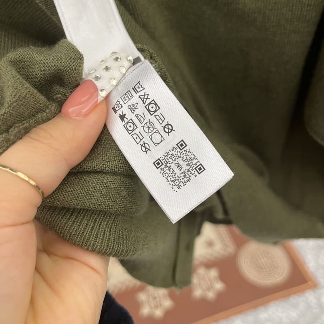 자라 세일러카라 말차카키 슬림 세미크롭 가디건 85 C10280 상품이미지6