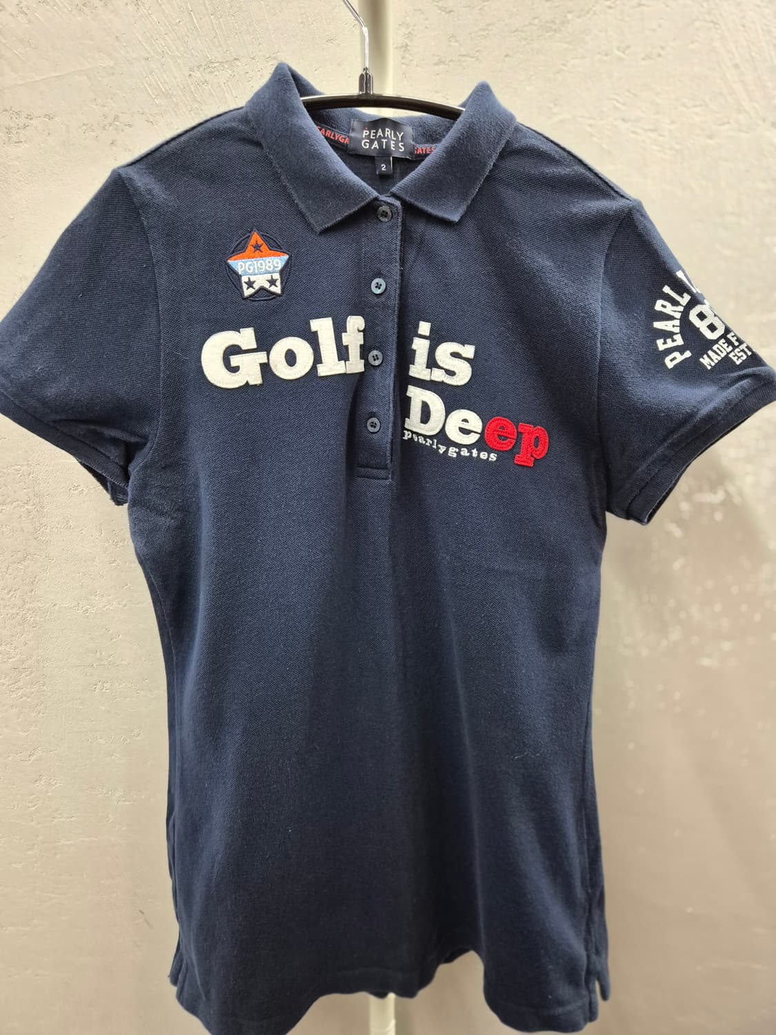 PEARLY GATES 네이비 골프웨어 폴로티 사이즈 2 상품이미지2