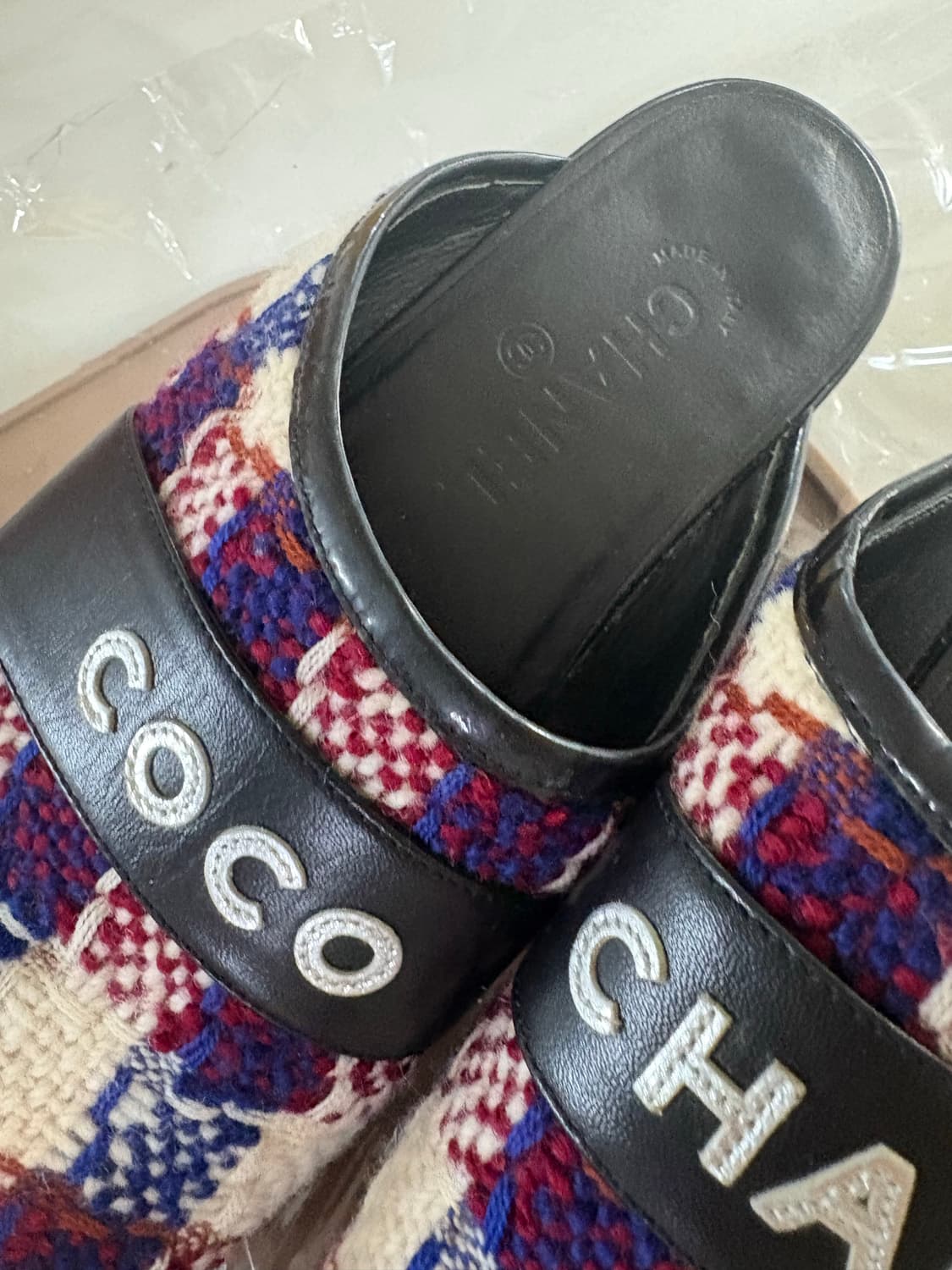 샤넬 트위드 클로그 뮬 슬리퍼 38 정품 245-250 상품이미지2