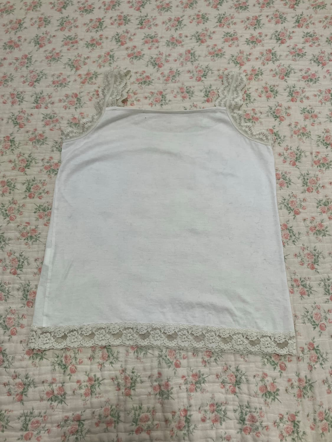 빈티지 화이트 레이스 나시 1112 모리걸 y2k 스트릿 갸루 펑키 일본 상품이미지5