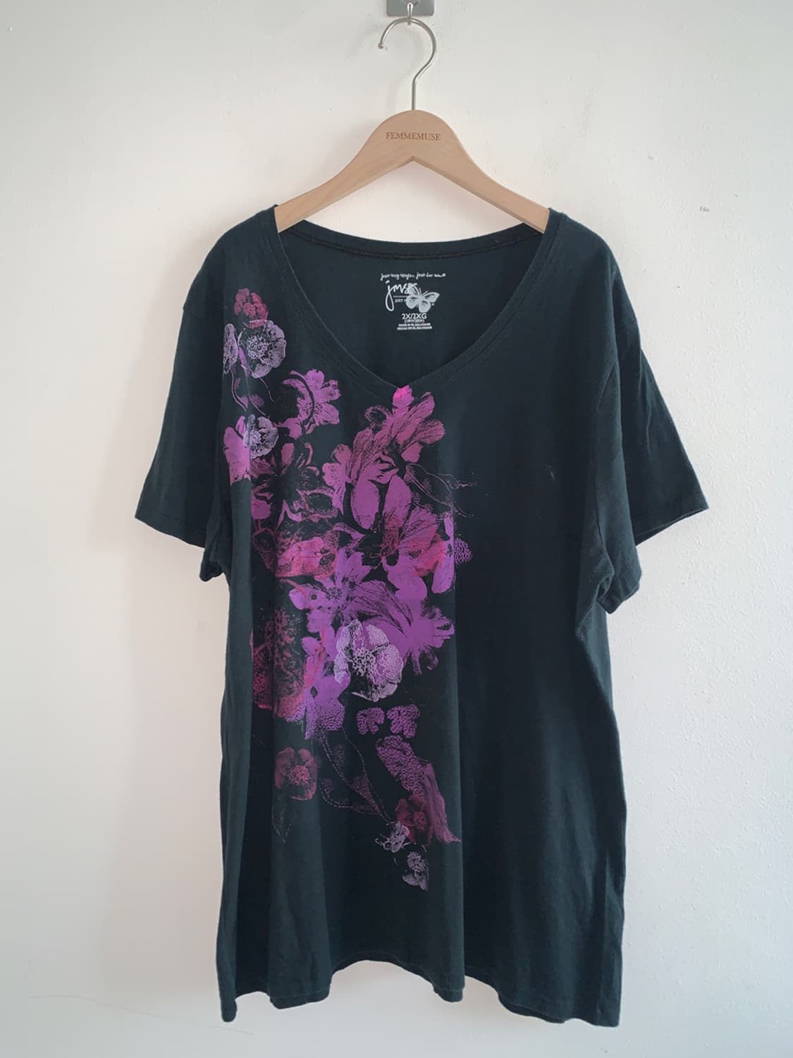 Flower v neck sleeve t 상품이미지2
