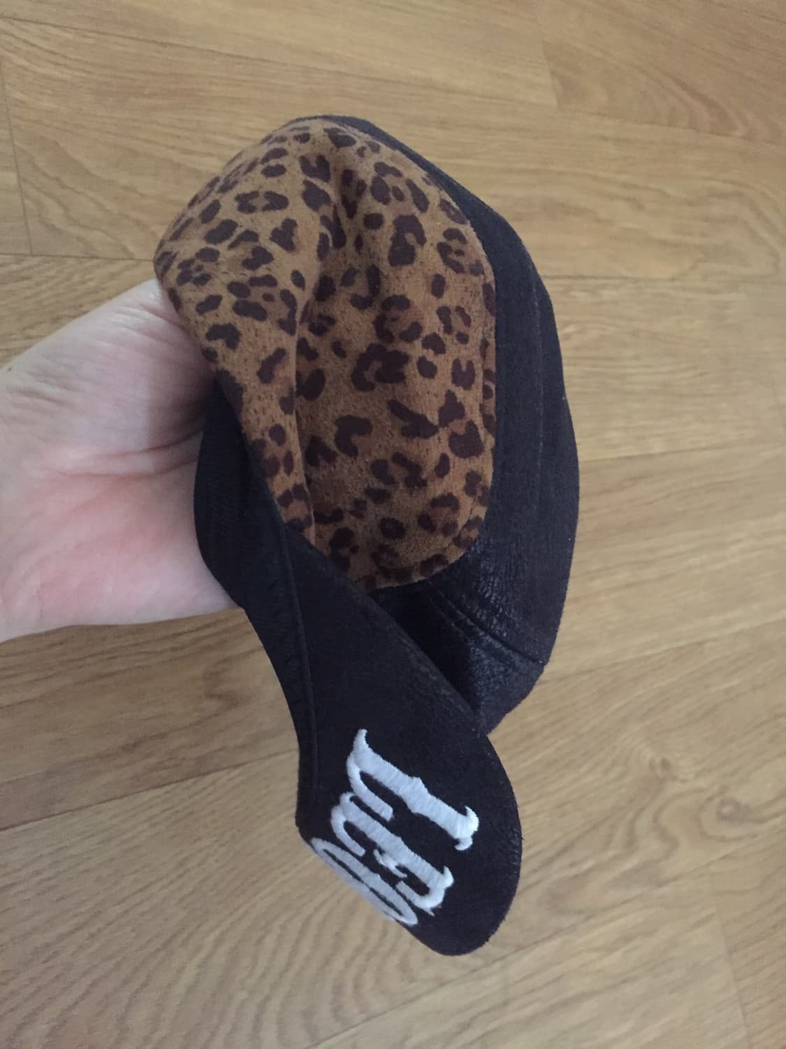 레오파드 가죽 빈티지 캡모자 상품이미지3