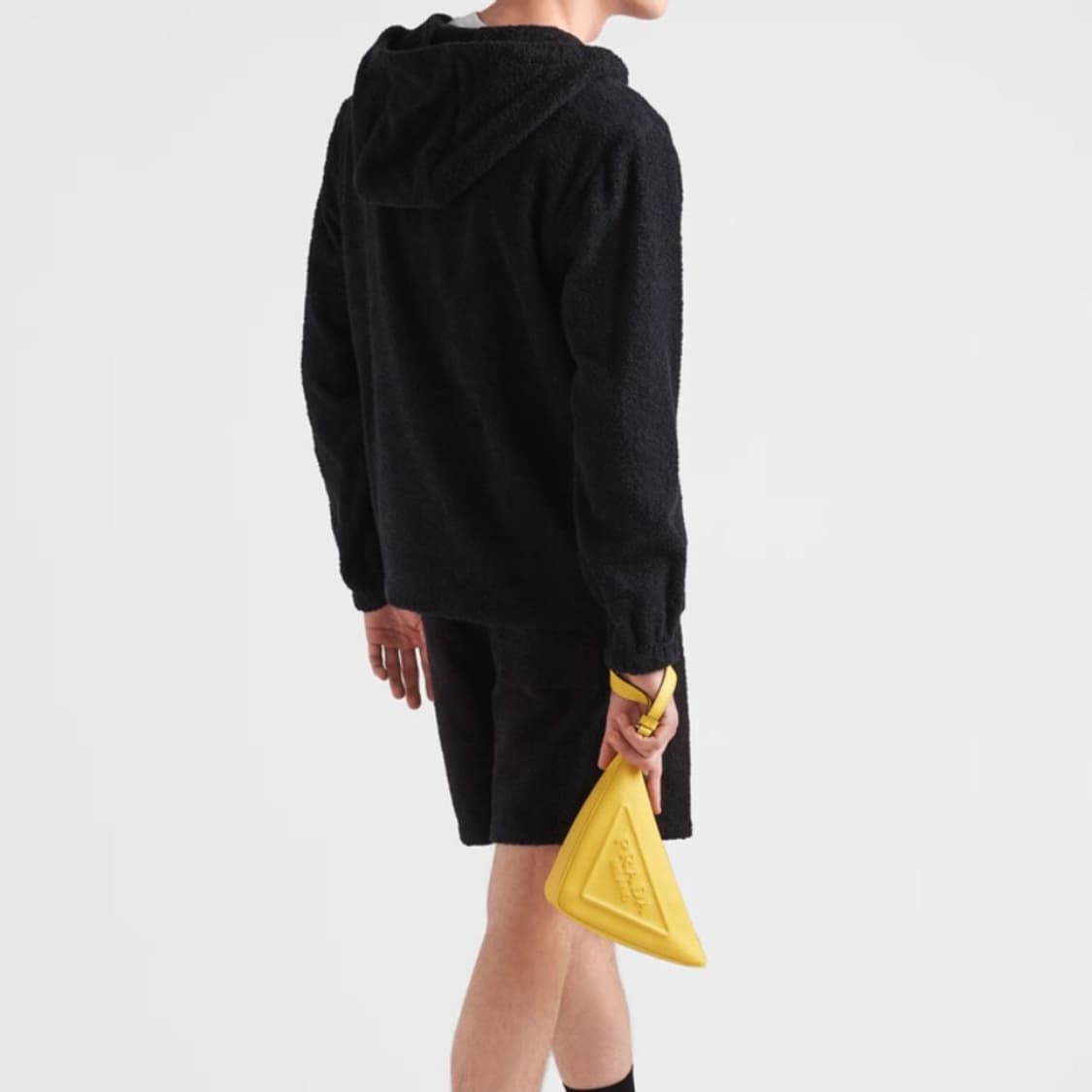 [S+급/50] 프라다 테리 클로스 후드집업 자켓 블랙 상품이미지9