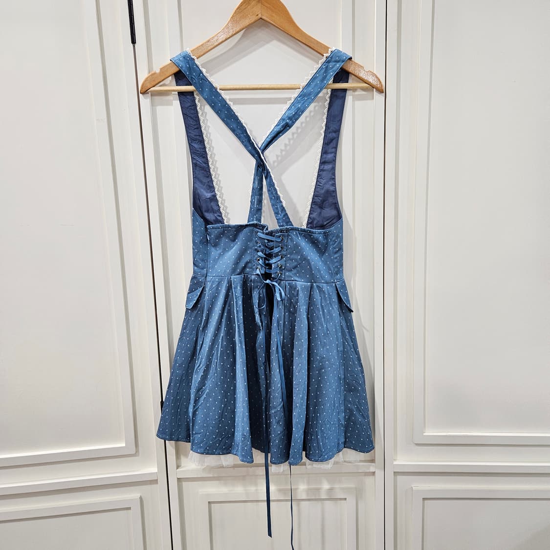 (시크릿 허니) 데님톤 도트 코르셋 원피스 상품이미지4