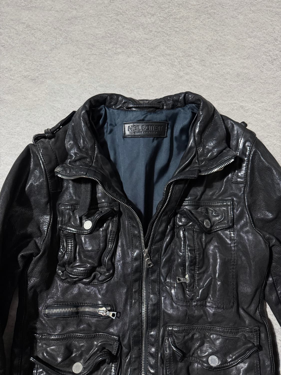 닐바렛 멀티지퍼 버팔로레더자켓 상품이미지5