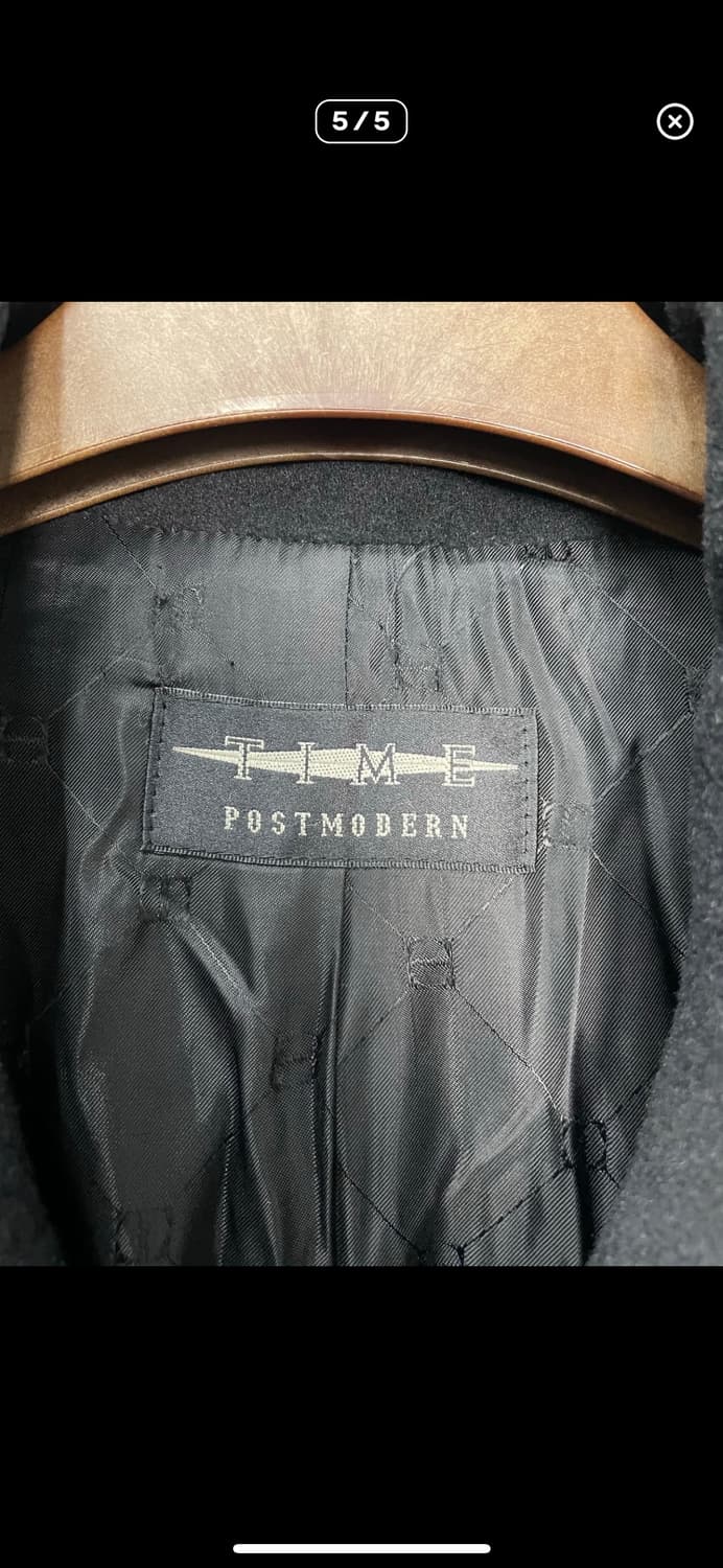 타임 울 블랙 롱코트 A3132 상품이미지5